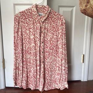 GANNI red floral blouse: SZ 34